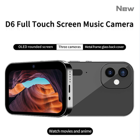 4K CCD Digital Camera 64MP Digital Video Camera with 3 Lens 3 Inch Touch Panel 16X Digital Zoom Built-in Flash Color Black product image