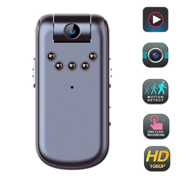 Full HD 1080P Mini Camera 180 Degree Rotating Lens IR Night Vision Body Camcorder DV Voice Recorder with 16 GB Card product image