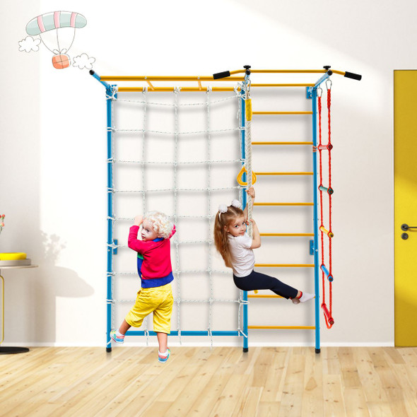 7-in-1 Indoor Jungle Gym Steel Home Playground with Monkey Bars product image