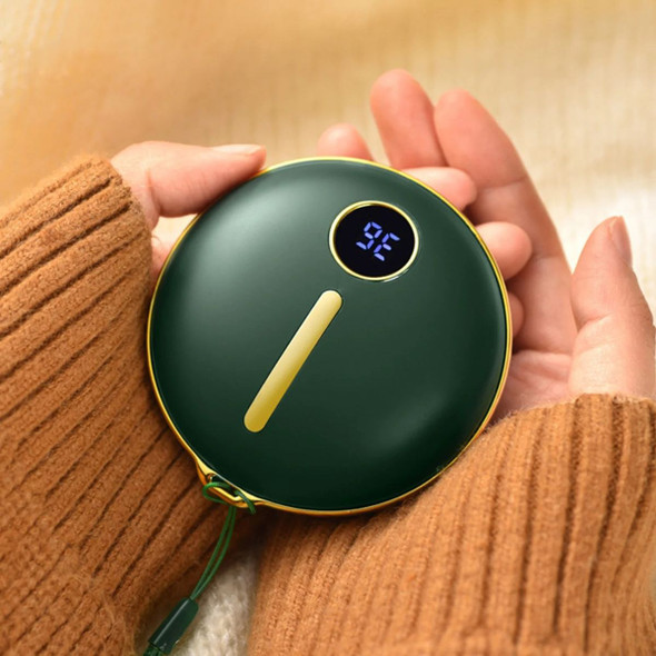2 In 1 Portable Hand Warmer Rechargeable Pocket Heater with Digital Display for Camping Hunting Mans Woman Winter Gifts,Green product image
