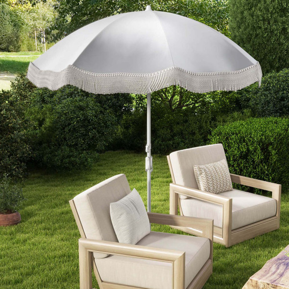 6.5 Feet Outdoor Fringe Patio Umbrella with Carrying Bag product image