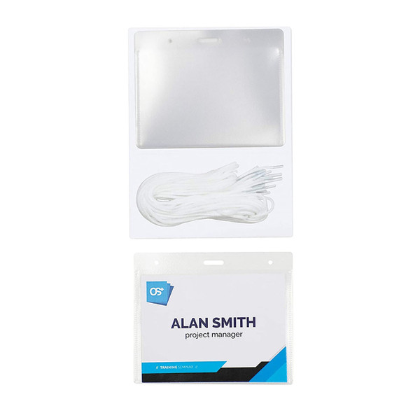 OS Plus® 3 x 4-Inch Hanging Lanyard Name Badge Card Holder (12 to 50-Pack) product image