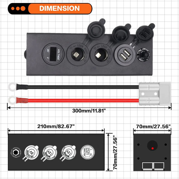 12/24V Multi-Function Power Box Charger With USB-C Output For RV Vehicles Trailers SUV Boat product image