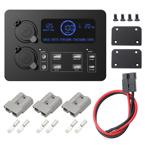 Portable Power Socket Box 12-24V Quick Charger Control Hub for RV SUV Boat Camping product image