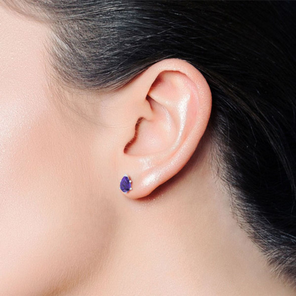 1-1/2-Carat Pear Shape Gemstone Stud Earrings in Sterling Silver product image