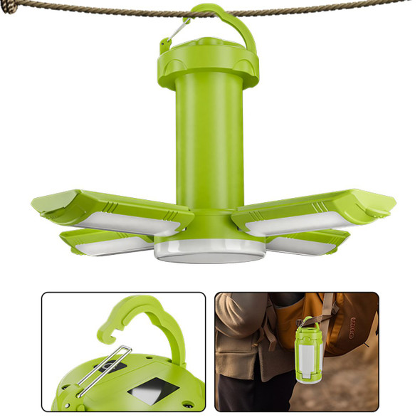 Portable LED Camping Lantern Rechargeable for Power Outages Emergency Battery Operated Tent Light Phone Charger with 4 Light Modes for Outdoor Hiking Color Green product image