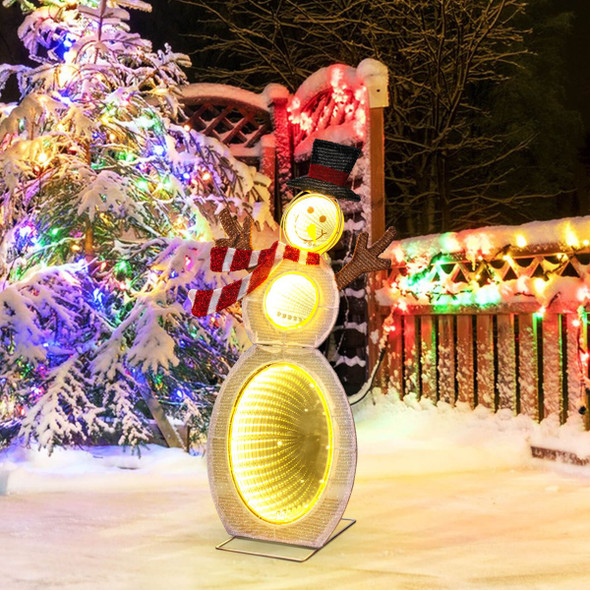 2.6-Foot Lighted Snowman with LED Lights & Metal Stand product image