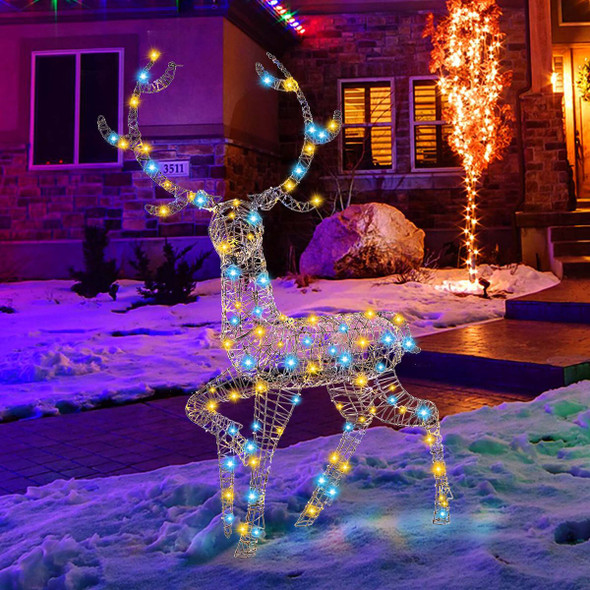 4.6-Foot Pre-Lit Christmas Reindeer with 170 Cold & Warm LED Lights product image