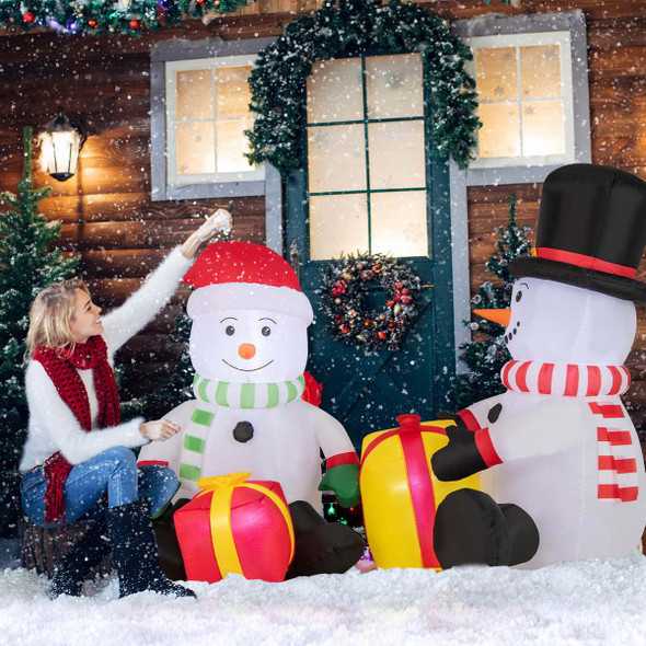 5-Foot Cute Blow-up Snowman Christmas Inflatables with Gift Boxes product image
