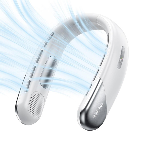 Portable Bladeless Neck Fan Personal Rechargeable Cooling Air Conditioner Hands Free Wearable Fan For Men Women Travel White product image