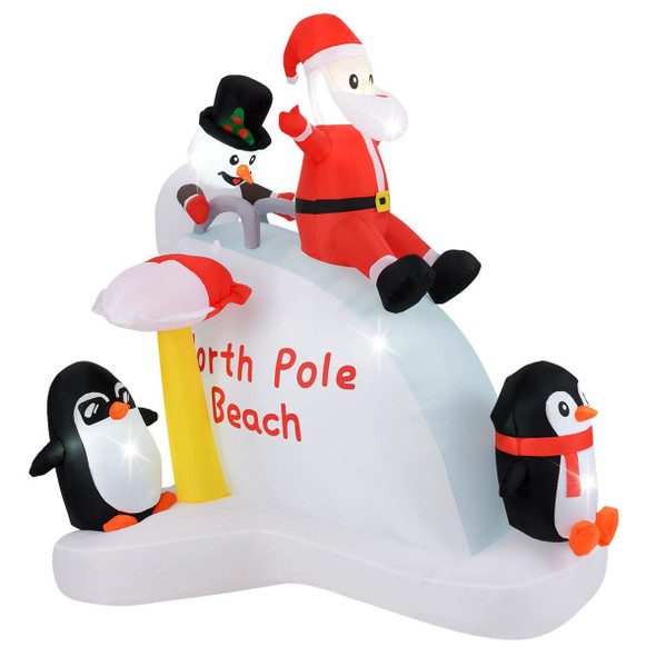 6-Foot Christmas Inflatable with Blow-up Penguins & Santa product image