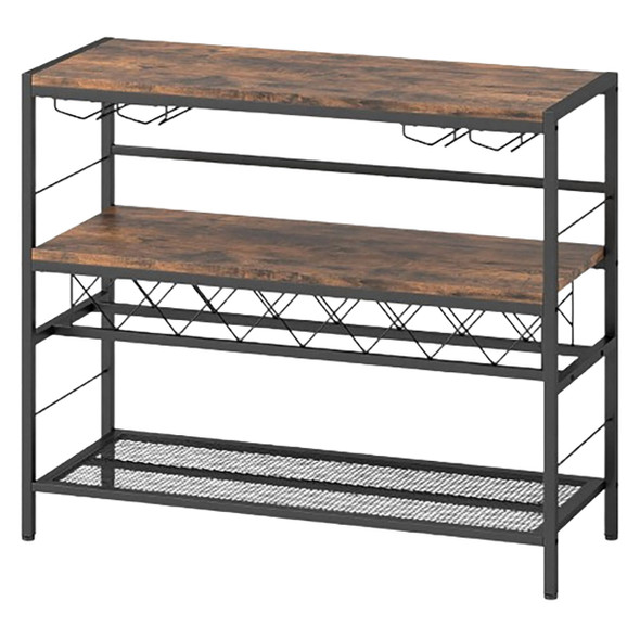41-Inch 4-Tier Bar Table with Wine Rack & 4 Rows of Glass Holders product image