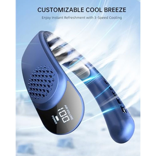 Rechargeable Personal Neck Fan with LED Display product image