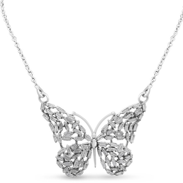 1-Carat Baguette Diamond Butterfly Necklace  product image