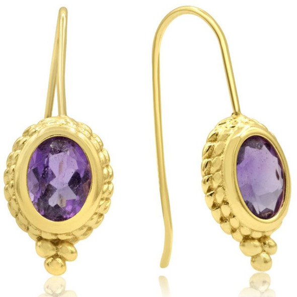 2-Carat Oval Amethyst Dangle Earrings product image
