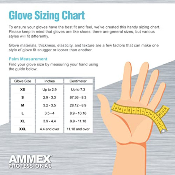 AMMEX Professional Blue Nitrile Exam Gloves, Disposable, Medium, 100 ct. product image