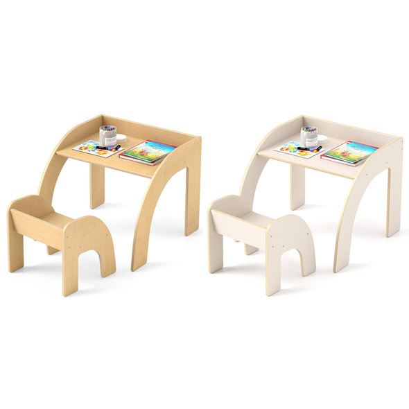 Kids' Table & Chair Set with Wide Tabletop & Curved Edges product image