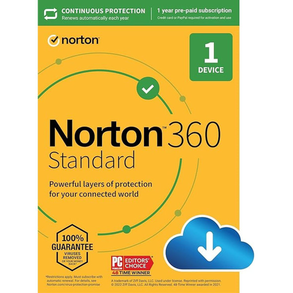 Norton™ 360 Standard Security Digital Software - 2024 Ready (1 Device/12 or15-Month) product image