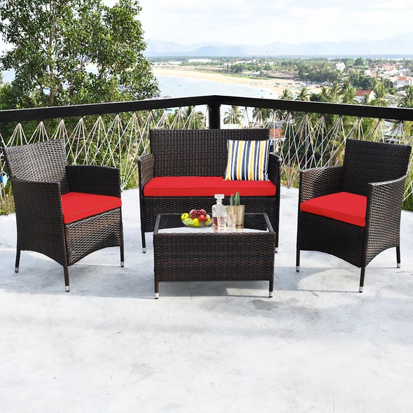 4-Piece Rattan Patio Furniture Set product image