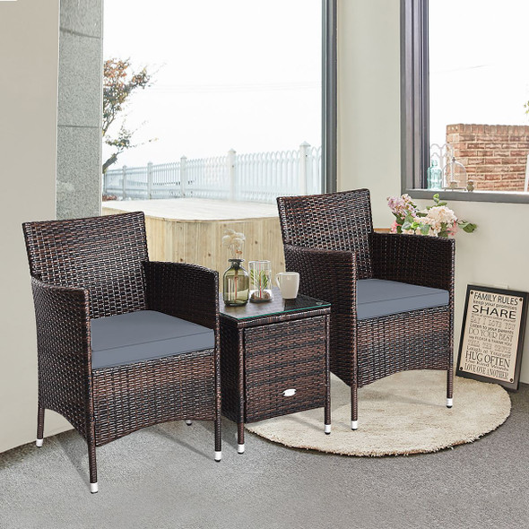 3-Piece Outdoor PE Rattan Wicker Furniture Set product image