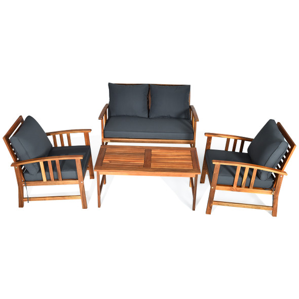 4-Piece Wooden Patio Furniture Set product image