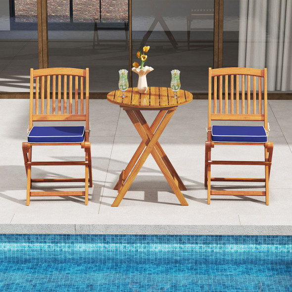 Outdoor Folding Chairs with Seat Cushions (Set of 2) product image