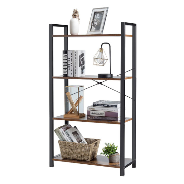 4-Tier Industrial Bookcase Shelves product image