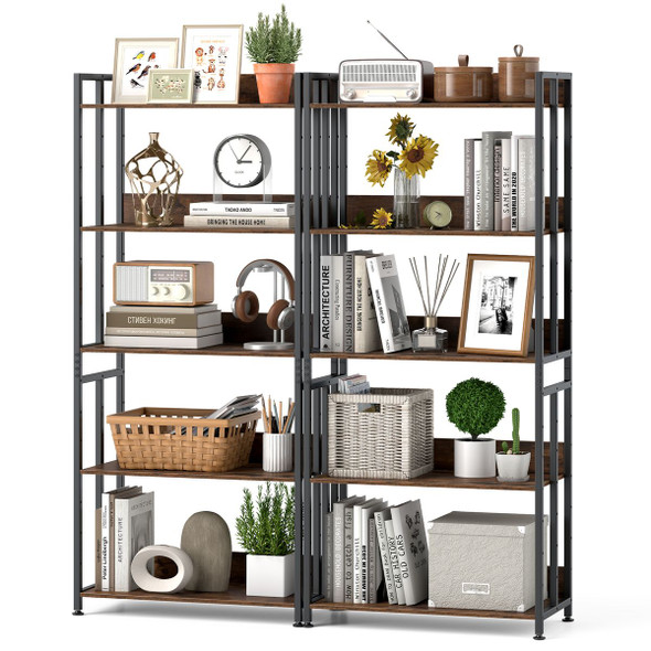 62" Tall 5-Tier Bookshelf with Tiltable Shelves product image