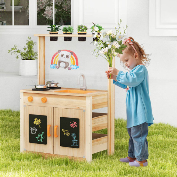 Mud Kitchen for Kids with Planting Pots and Removable Sink product image