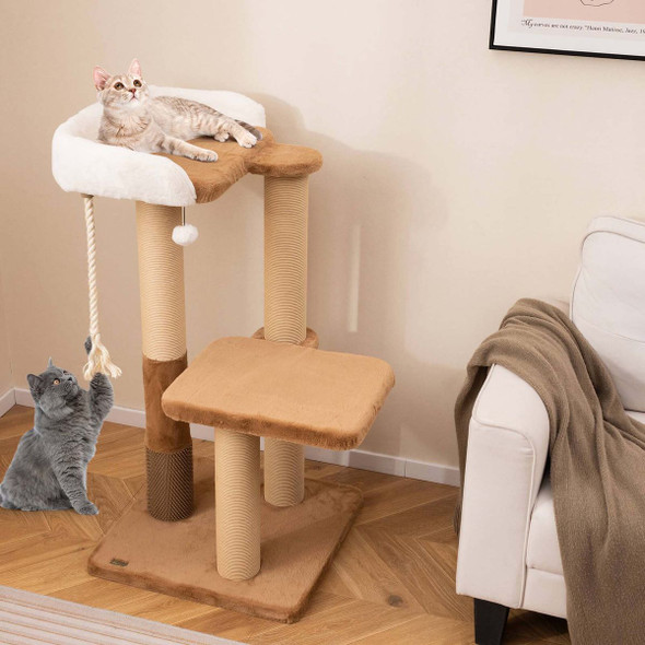 44" Indoor Cat Tree with Perch Scratching Posts  product image