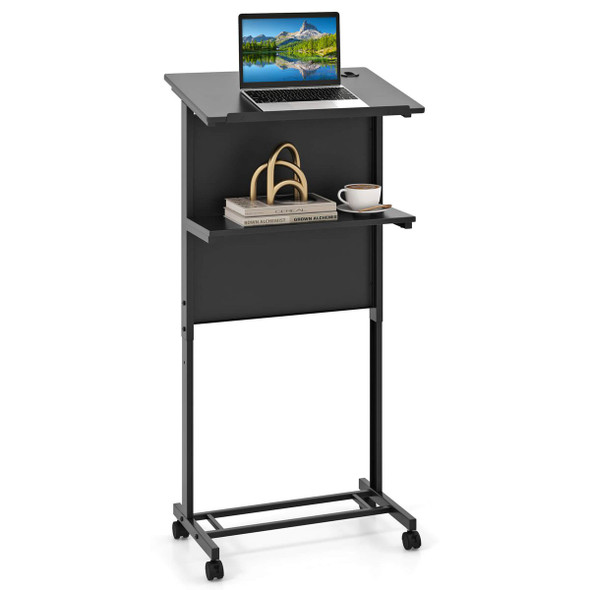 3-Position Height-Adjustable Lectern with Tilted Tabletop product image
