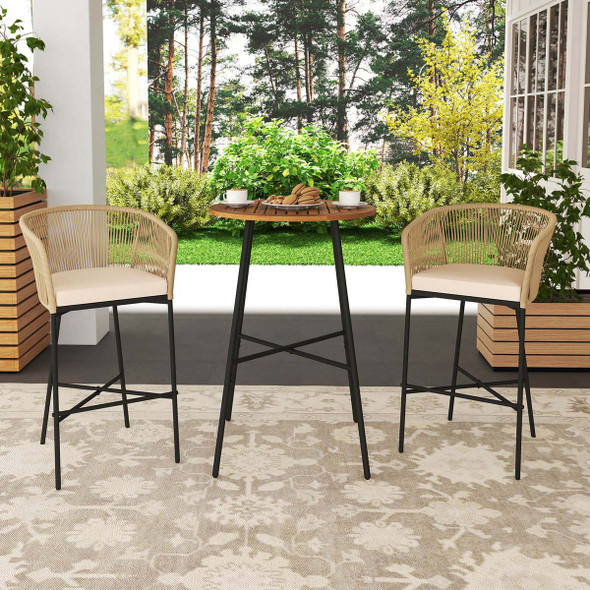 3-Piece Rope-Woven Patio Bar Set  product image