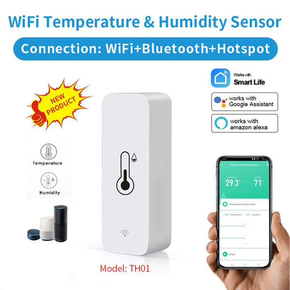 WiFi Humidity Temperature Monitor,Smart Hygrometer Thermometer for Remote Monitor and Alert,No Hub Required,Compatible with Alexa (4Pack) product image
