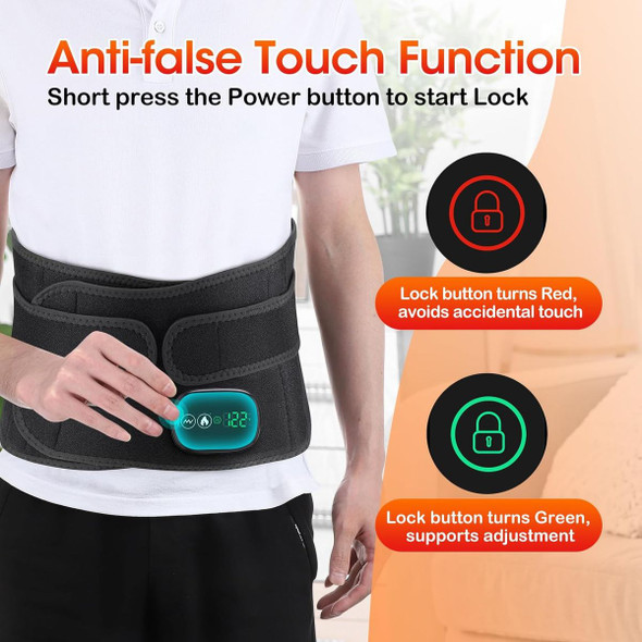 Electric Heating Pad for Back, Heated Waist Belt with 3 Fast Heating and Vibration Massage Modes, Rechargeable Heat Pad for Back, Lumbar, Abdomen product image