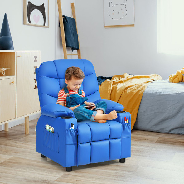 PU Leather Kids Recliner Chair with Cup Holders product image