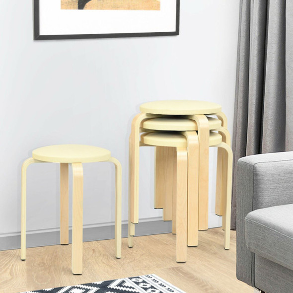 Bentwood Round Stackable Dining Stools (Set of 4) product image