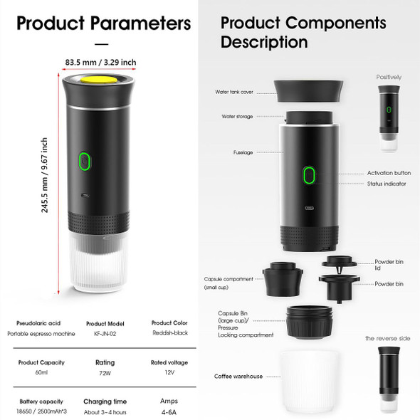 Portable Electric Espresso Mini Machine, Coffee Maker with Ground Coffee and NS Capsule for Machine, Perfect for Hiking,Camping,Office(White) product image