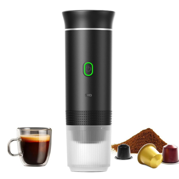 Portable Electric Espresso Mini Machine, Coffee Maker with Ground Coffee and NS Capsule for Machine, Perfect for Hiking,Camping,Office(Black) product image