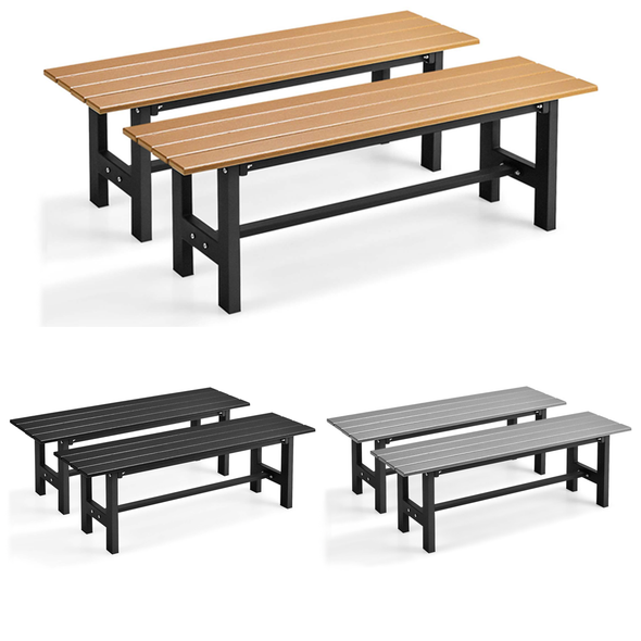 47-Inch Outdoor Bench with Slatted Seat (2-Pack) product image