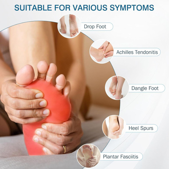 Plantar Fasciitis Night Splint, Plantar Fasciitis Relief Brace with Adjustable Straps,Achilles Tendonitis, Day & Night Support, Blue product image