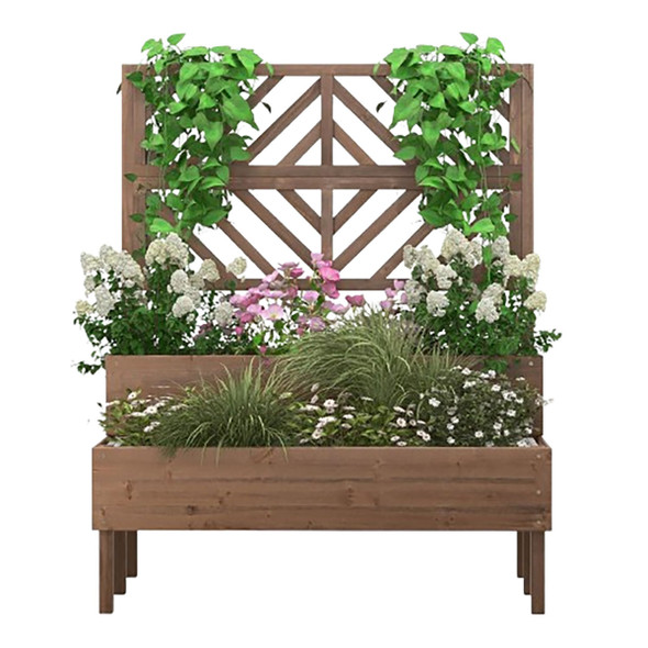 2-Tier Raised Garden Bed with Trellis product image