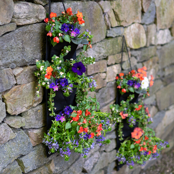 Eco-Friendly 3-Pocket Hanging Garden Planter Bag (2-, 4-, or 6-Pack) product image
