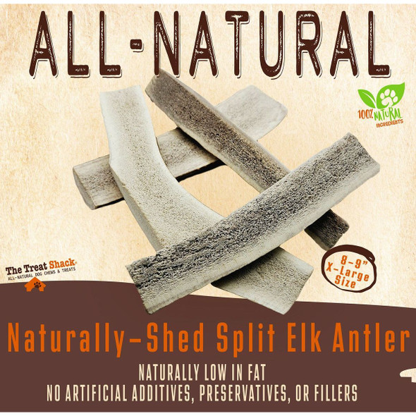 8-9" X-Large Split Naturally Shed Elk Antler Dog Treats product image