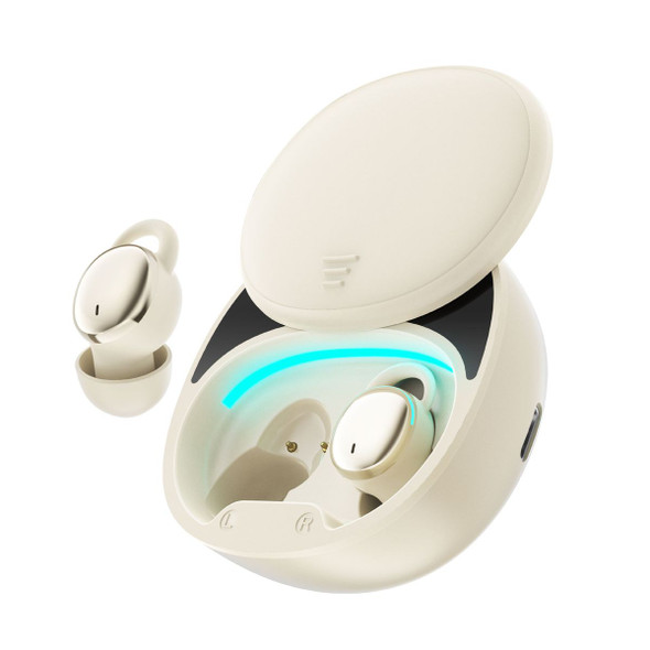Wireless Bluetooth Earbuds Comfortable Noise Blocking LED Power Display Music Sleep Dual Mode for Sleeping Working Hiking Color Off white product image