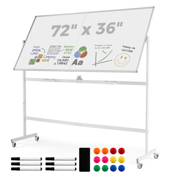 72" X 36" Double-sided Magnetic Whiteboard With Stand product image