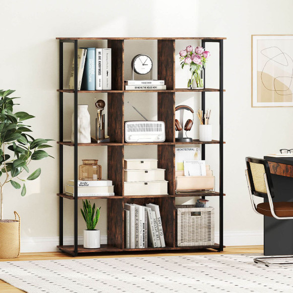 57" 12-Cube Tall Freestanding Bookcase with 2 Anti-Tip KIts product image