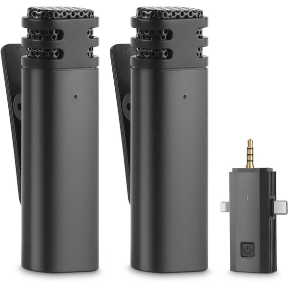 Dual Wireless Lavalier Microphone Set for iPhone & Android product image