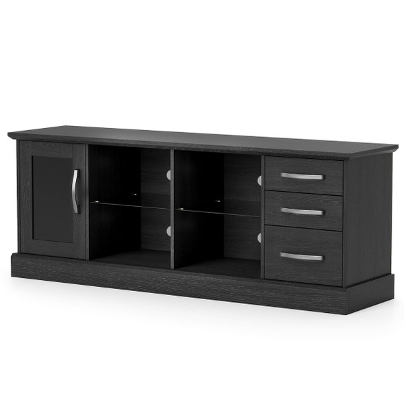 TV Stand for 73" TV with 2 Adjustable Glass Shelves product image