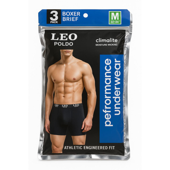 LEO Poldo Men’s Performance Boxer Briefs (3-Pack) product image