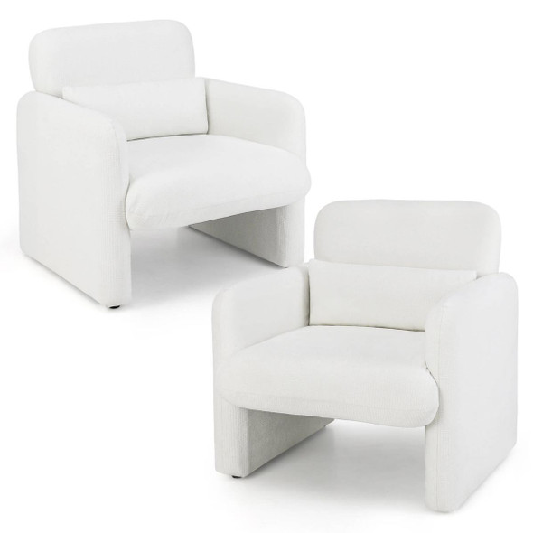 Chenille Accent Chair with Removable Lumbar Pillow product image